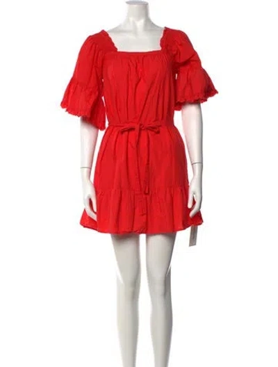 Pre-owned Joie Square Neckline Mini Dress In Red