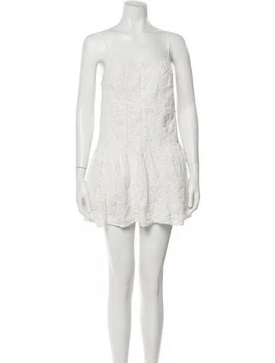 Pre-owned Joie Square Neckline Mini Dress In White