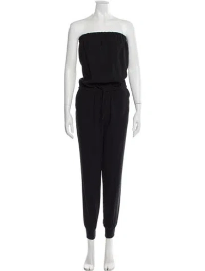 Pre-owned Joie Strapless Jumpsuit In Black