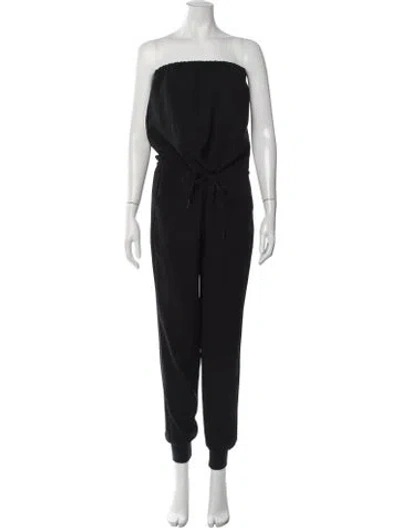 Pre-owned Joie Strapless Jumpsuit In Black