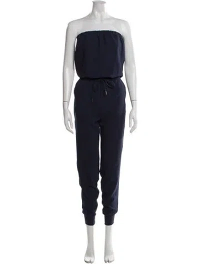Pre-owned Joie Strapless Jumpsuit In Blue