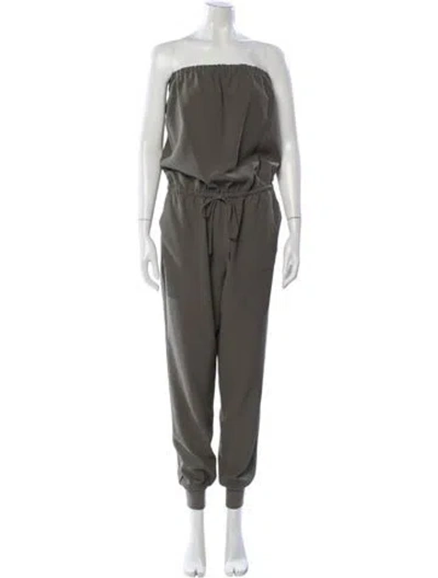 Pre-owned Joie Strapless Jumpsuit In Green