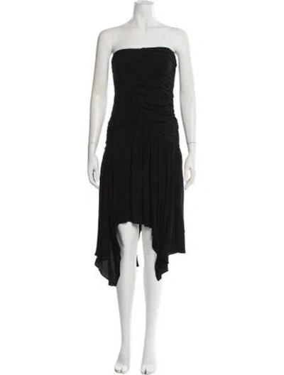 Pre-owned Joie Strapless Midi Length Dress In Black