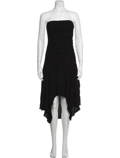 Pre-owned Joie Strapless Midi Length Dress In Black