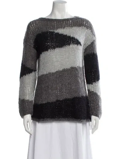 Pre-owned Joie Striped Bateau Neckline Sweater In Multi