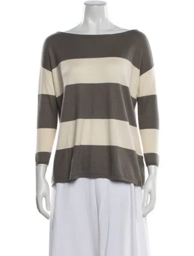 Pre-owned Joie Striped Bateau Neckline Sweater In Multi