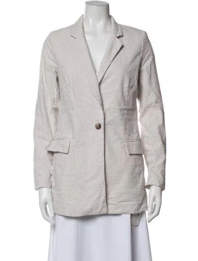 Pre-owned Joie Striped Blazer In Black/white