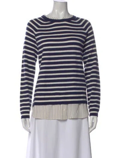Pre-owned Joie Striped Crew Neck Sweater In Blue