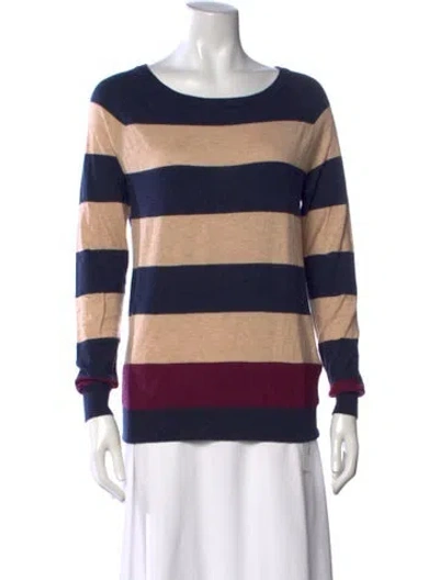 Pre-owned Joie Striped Crew Neck Sweater In Blue