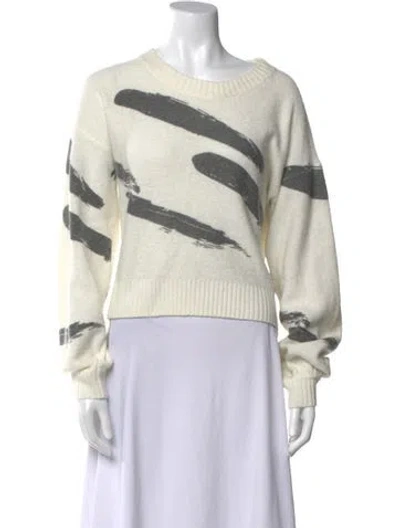 Pre-owned Joie Striped Crew Neck Sweater In Gray