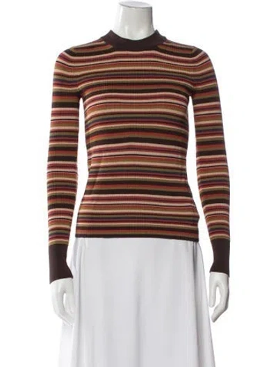 Pre-owned Joie Striped Crew Neck Sweater In Multi
