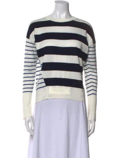 Pre-owned Joie Striped Crew Neck Sweater In Neutral