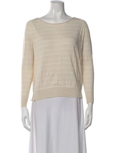 Pre-owned Joie Striped Crew Neck Top In Neutral