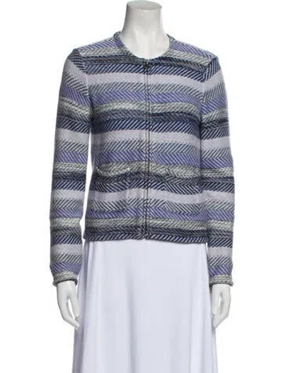 Pre-owned Joie Striped Evening Jacket In Blue