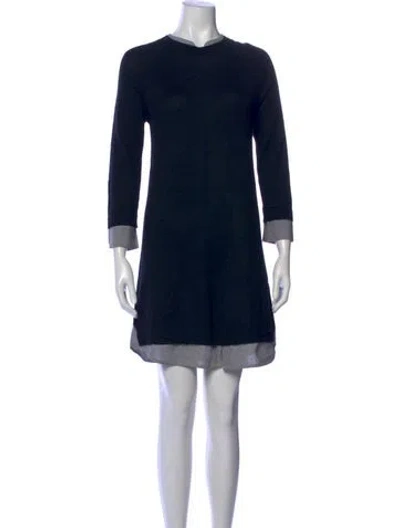Pre-owned Joie Striped Knee-length Dress In Black