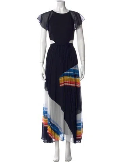 Pre-owned Joie Striped Long Dress In Blue