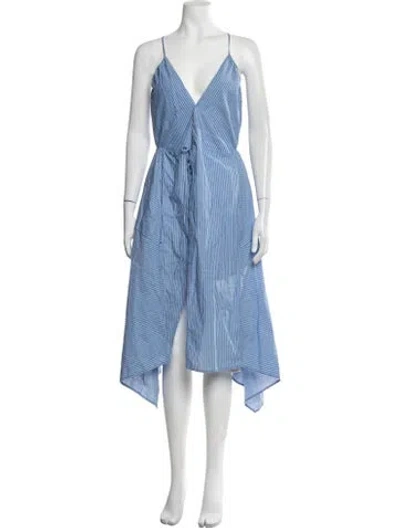 Pre-owned Joie Striped Long Dress In Blue
