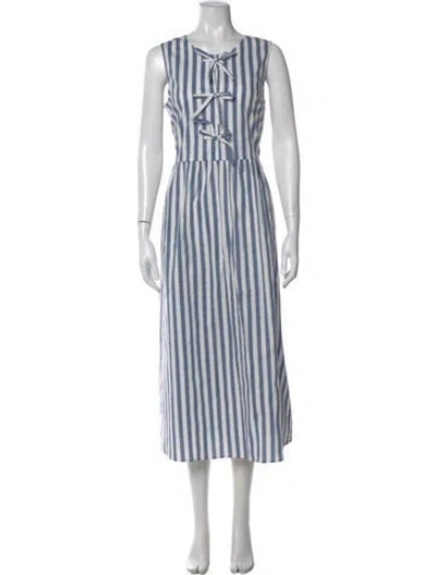 Pre-owned Joie Striped Long Dress W/ Tags In Blue