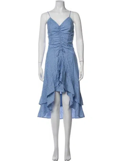 Pre-owned Joie Striped Midi Length Dress In Blue/white