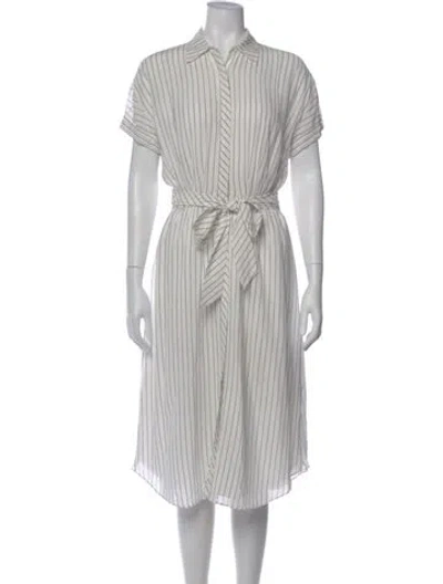 Pre-owned Joie Striped Midi Length Dress In Gray