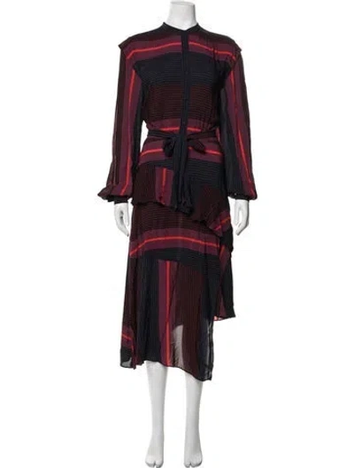 Pre-owned Joie Striped Midi Length Dress In Purple