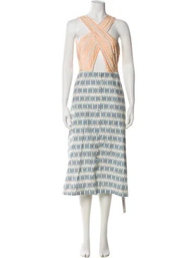 Pre-owned Joie Striped Midi Length Dress W/ Tags In Multi