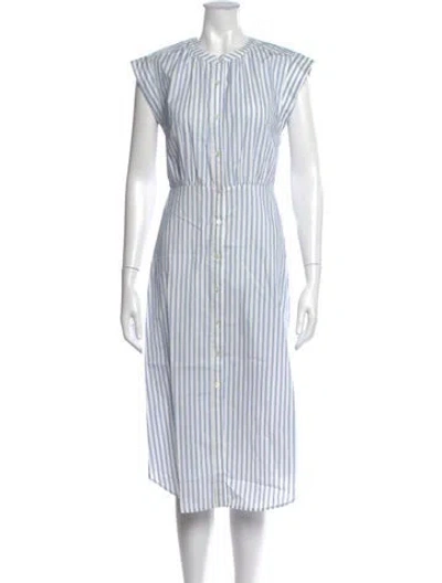 Pre-owned Joie Striped Midi Length Dress In White