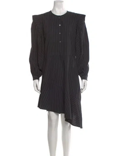 Pre-owned Joie Striped Mini Dress In Black