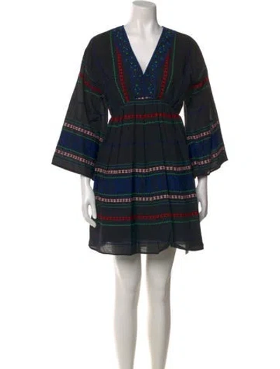 Pre-owned Joie Striped Mini Dress In Black