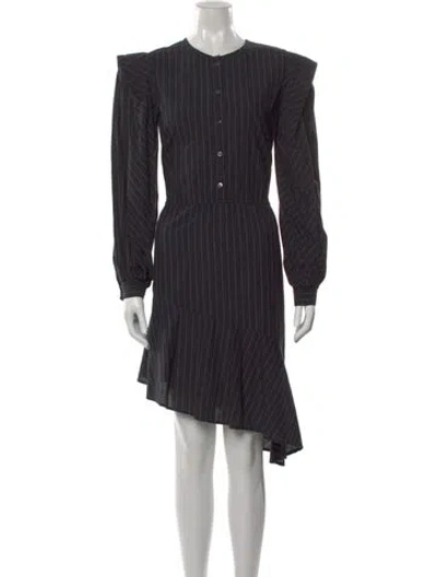 Pre-owned Joie Striped Mini Dress In Black