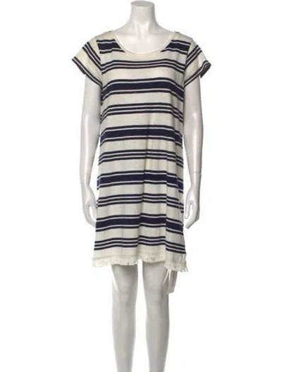 Pre-owned Joie Striped Mini Dress In Blue