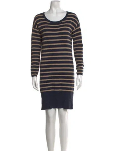 Pre-owned Joie Striped Mini Dress In Blue