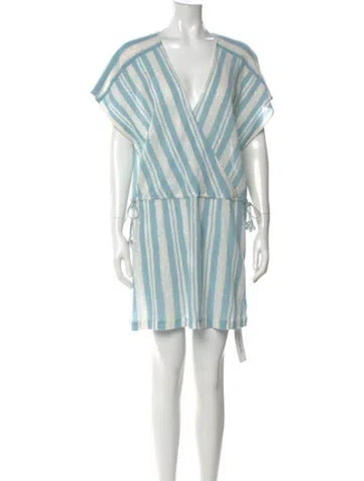 Pre-owned Joie Striped Mini Dress In Blue