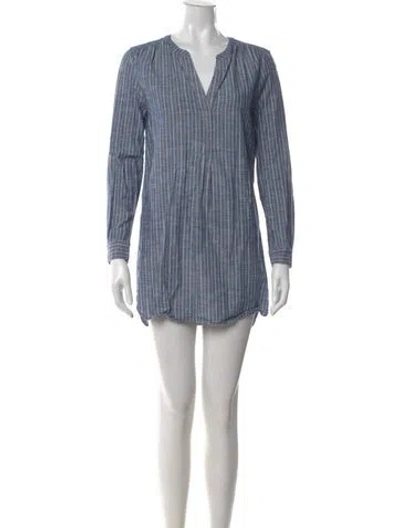 Pre-owned Joie Striped Mini Dress In Blue