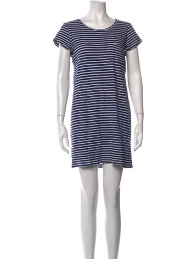 Pre-owned Joie Striped Mini Dress In Blue