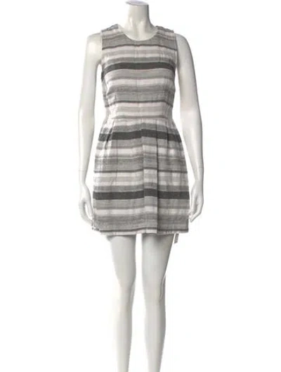 Pre-owned Joie Striped Mini Dress In Gray