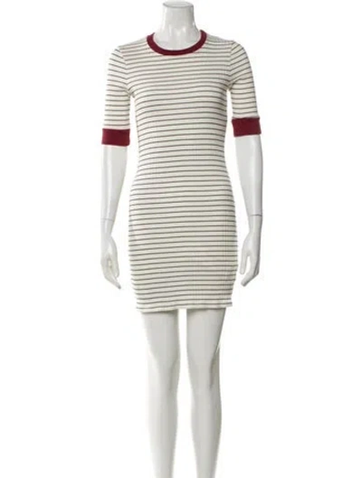 Pre-owned Joie Striped Mini Dress In Neutral