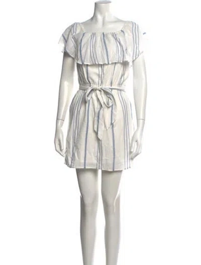 Pre-owned Joie Striped Mini Dress In Neutral