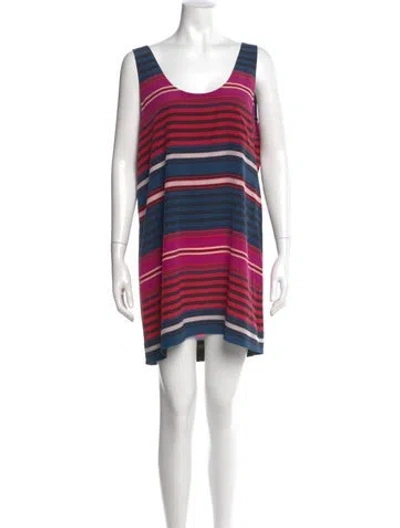 Pre-owned Joie Striped Mini Dress In Red