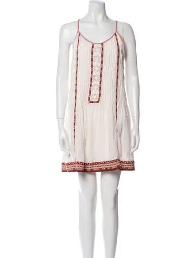 Pre-owned Joie Striped Mini Dress In White