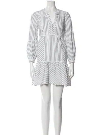 Pre-owned Joie Striped Mini Dress In White