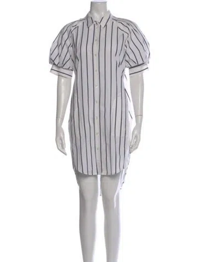 Pre-owned Joie Striped Mini Dress In White