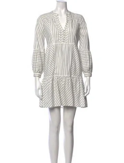 Pre-owned Joie Striped Mini Dress In White