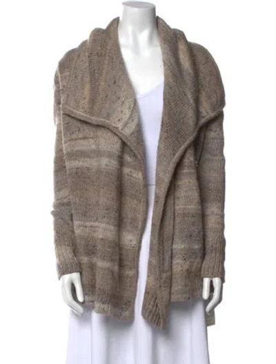 Pre-owned Joie Striped Open Front Sweater In Neutral