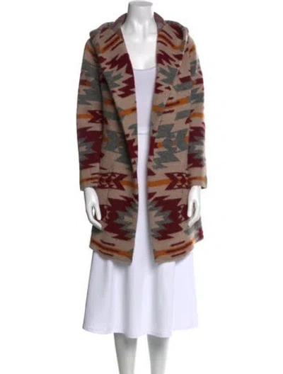 Pre-owned Joie Striped Open Front Sweater In Neutral