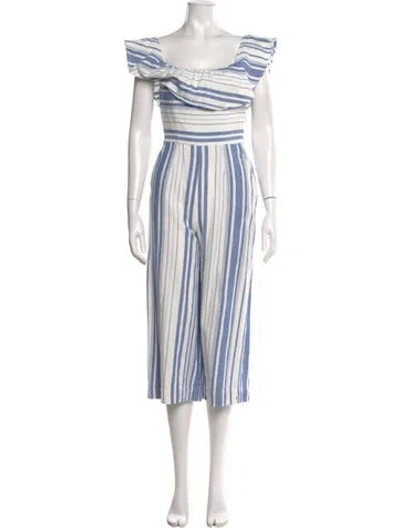 Pre-owned Joie Striped Scoop Neck Jumpsuit