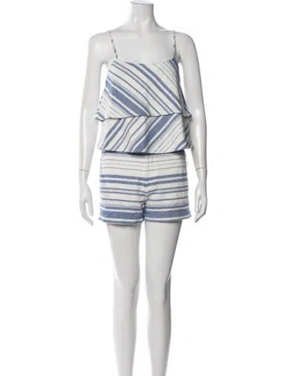 Pre-owned Joie Striped Short Set In Blue