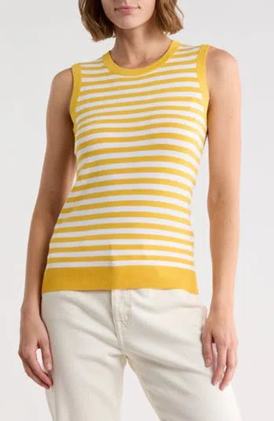 Joie Striped Sweater Tank In Yellow
