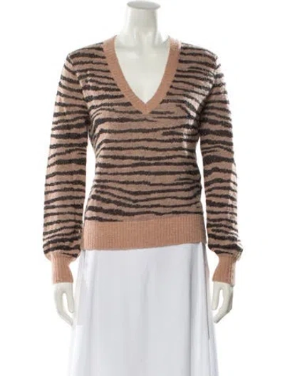 Pre-owned Joie Striped V-neck Sweater