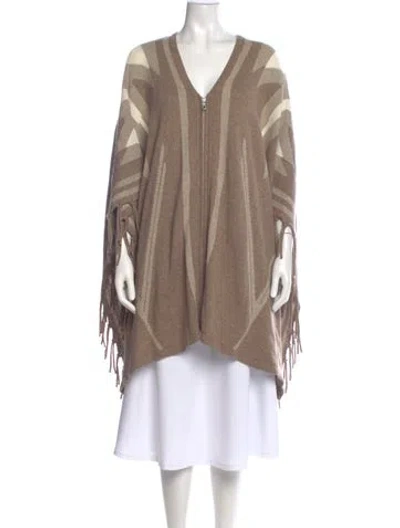 Pre-owned Joie Striped V-neck Sweater In Neutral